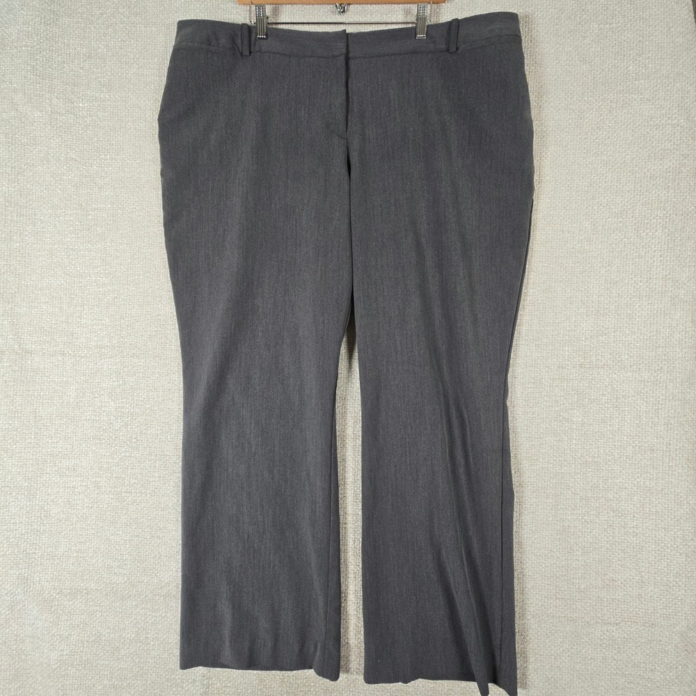 Worthington Woman Gray Curvy Fit Dress Pants Plus Size 24W Straight Leg Stretch